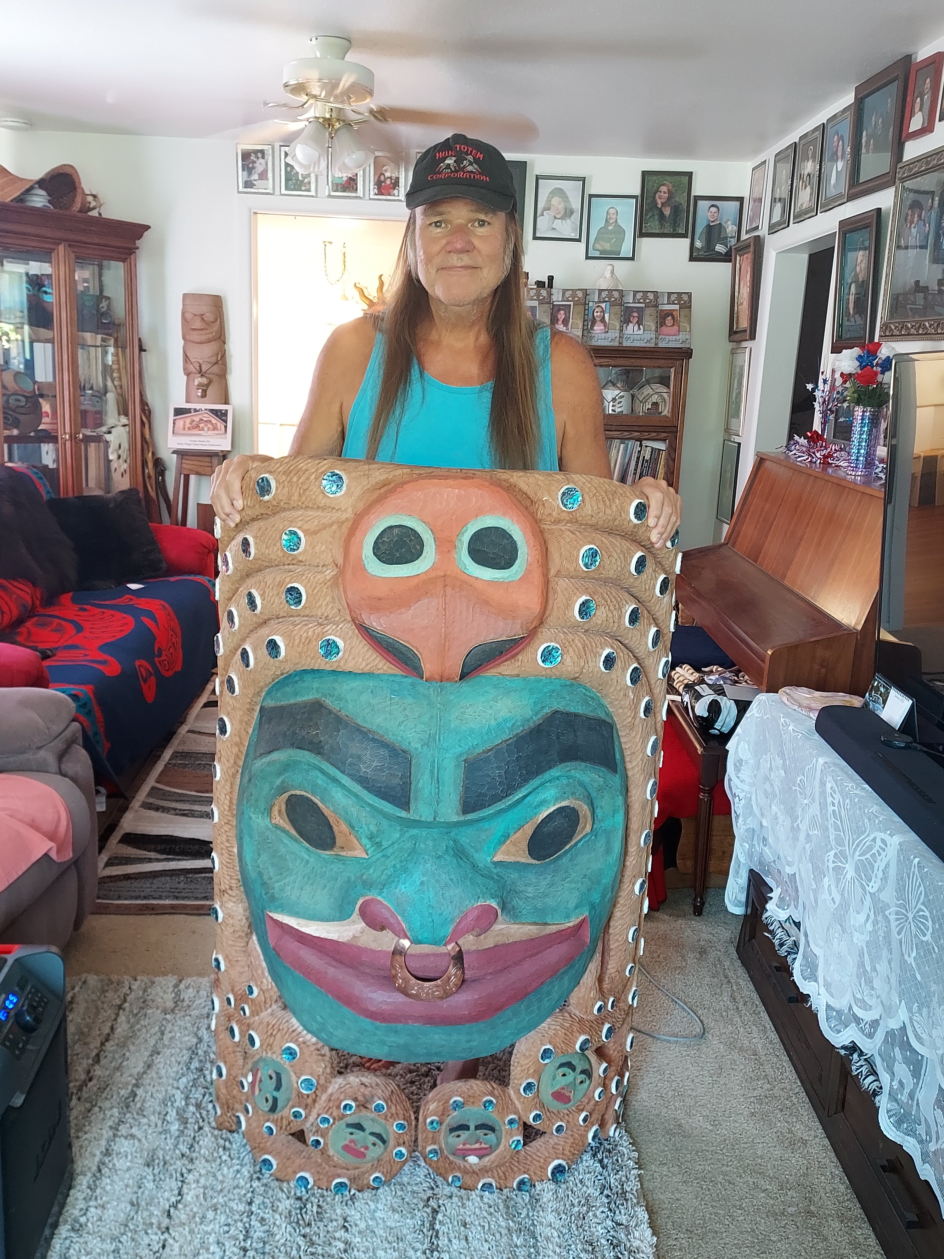 Totem Pole Sized Tlingit Octopus Devilfish Mask | Large Carved